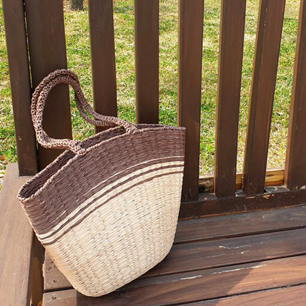코바늘 여름가방 뜨기 / 망스티치 라탄가방 만들기 - 숄더백 도안 손뜨개가방