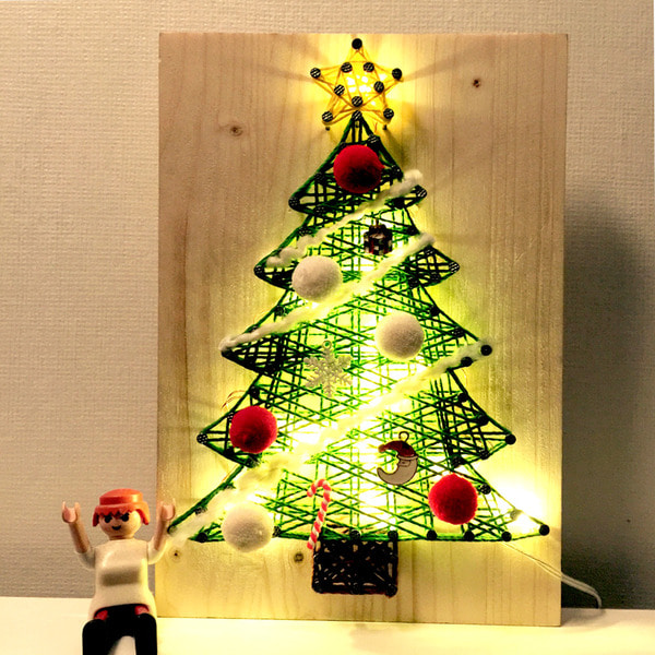 LED 크리스마스 트리 스트링아트 만들기 패키지 DIY