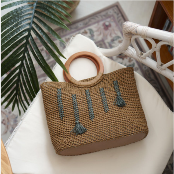 포레스트 썸머 자수백 - 코바늘 뜨개질 패키지 / 가벼운 종이실로 만드는 시원한 여름 가방