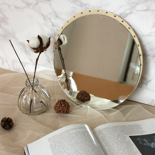 라탄 거울 만들기 원형거울 24cm 자작나무합판 25cm