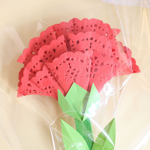 DIY 한 송이 카네이션 꽃다발 만들기 페이퍼 키트 종이공예(5인용)
